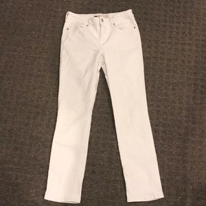 White Mid Rise Skinny Jeans
